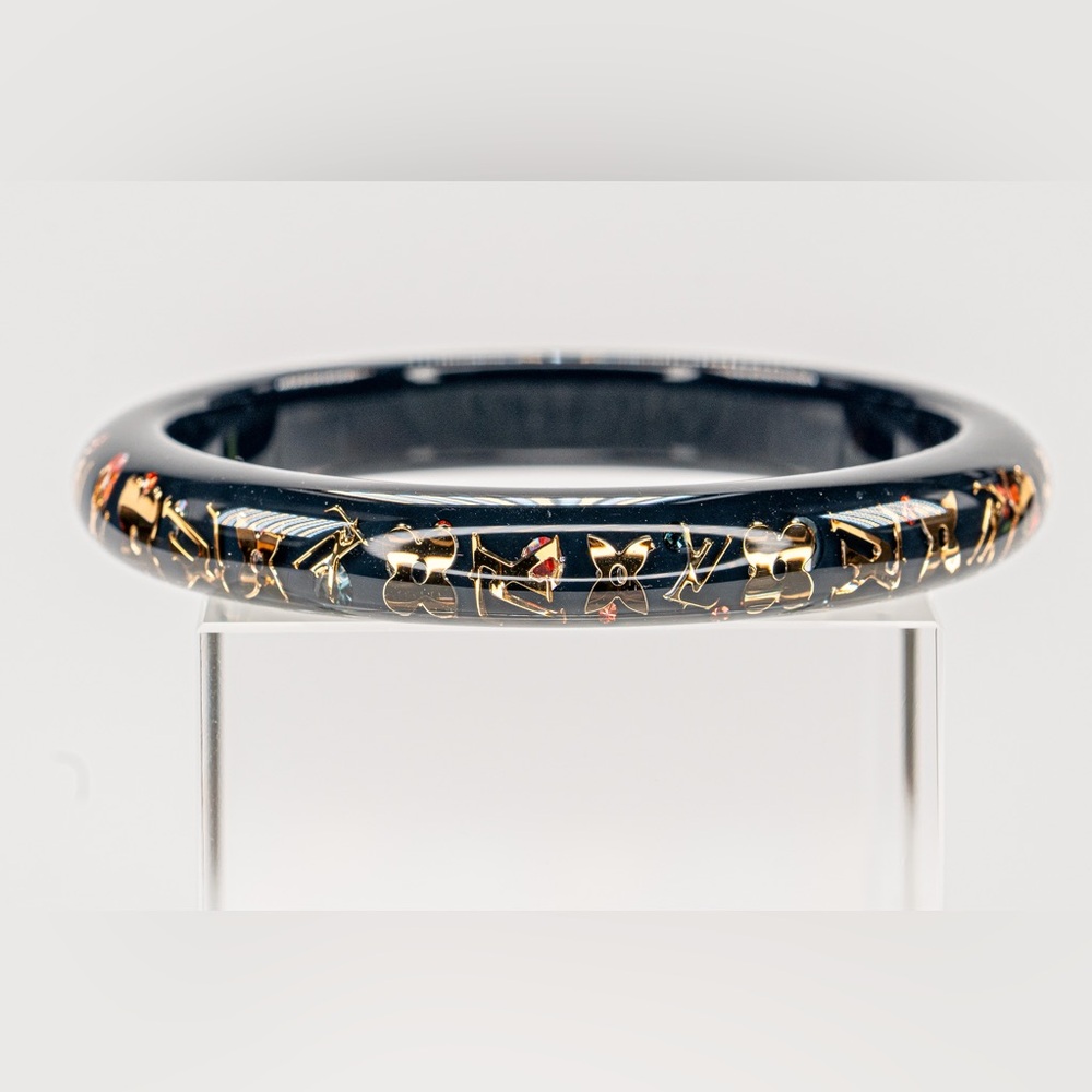 Louis Vuitton Navy Narrow Inclusion Bangle Bracelet